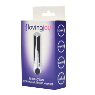 Loving Joy 10 Function Rechargeable Bullet Vibrator Silver