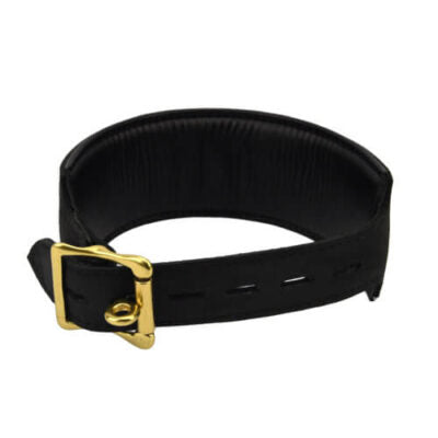 BOUND Collier en cuir Noir nubuck avec anneau en O