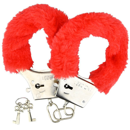 Loving Joy Furry Handcuffs Red - Hotjim