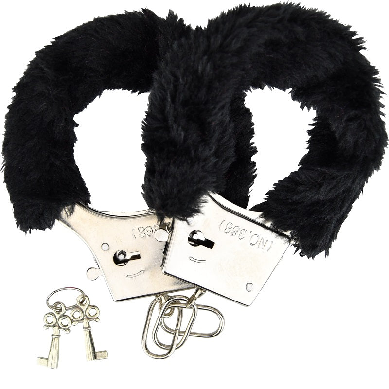 Loving Joy Furry Handcuffs Black - Hotjim