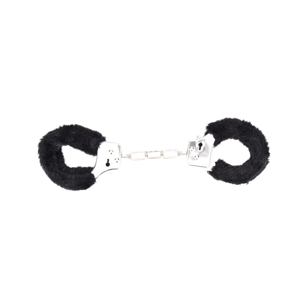 Bound to Play. Heavy Duty Furry Handcuffs Black - Hotjim