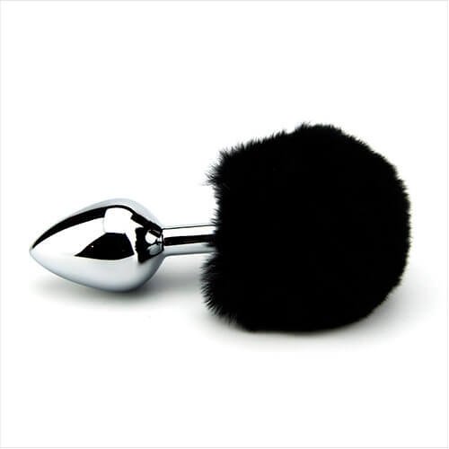 Furry Fantasy Black Bunny Tail Butt Plug - Hotjim