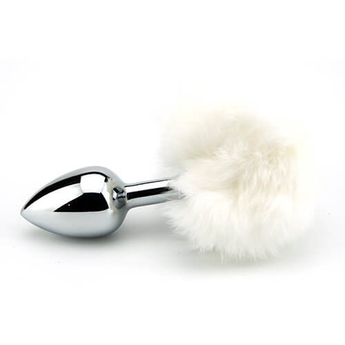 Furry Fantasy White Bunny Tail Butt Plug - Hotjim