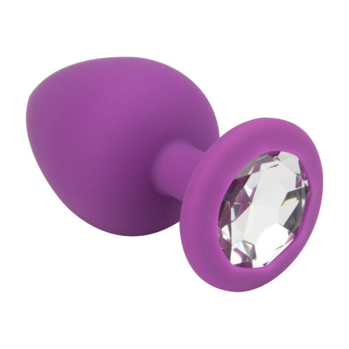 Loving Joy Jewelled Silicone Butt Plug Purple -Large - Hotjim